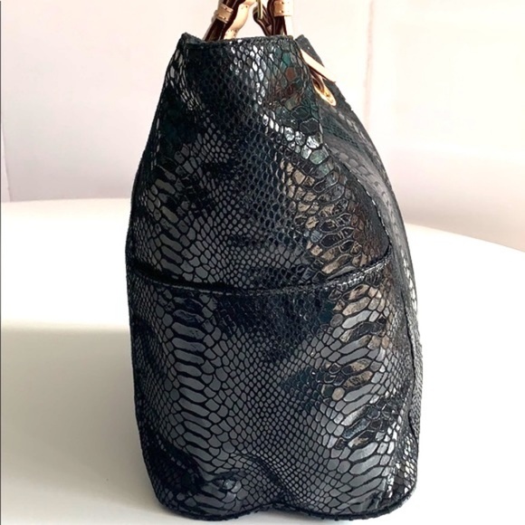 Michael Kors Black Python Leather Jet Set Tote - Picture 4 of 8